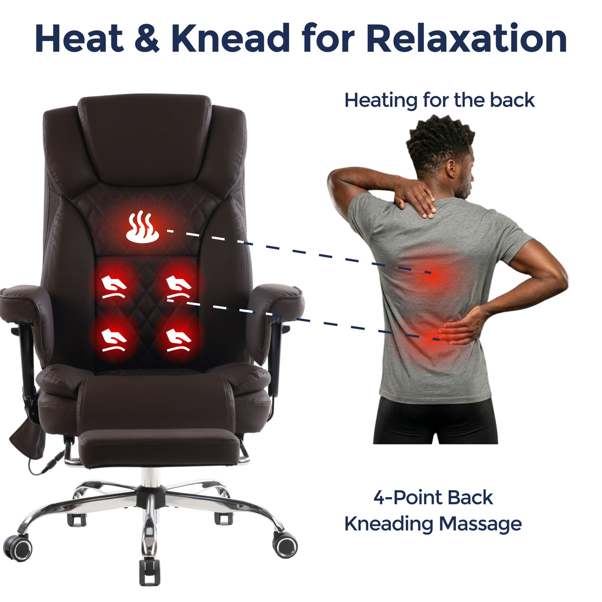 Prestige Heated & 4-Point Kneading Chair | Adjustable Armrest