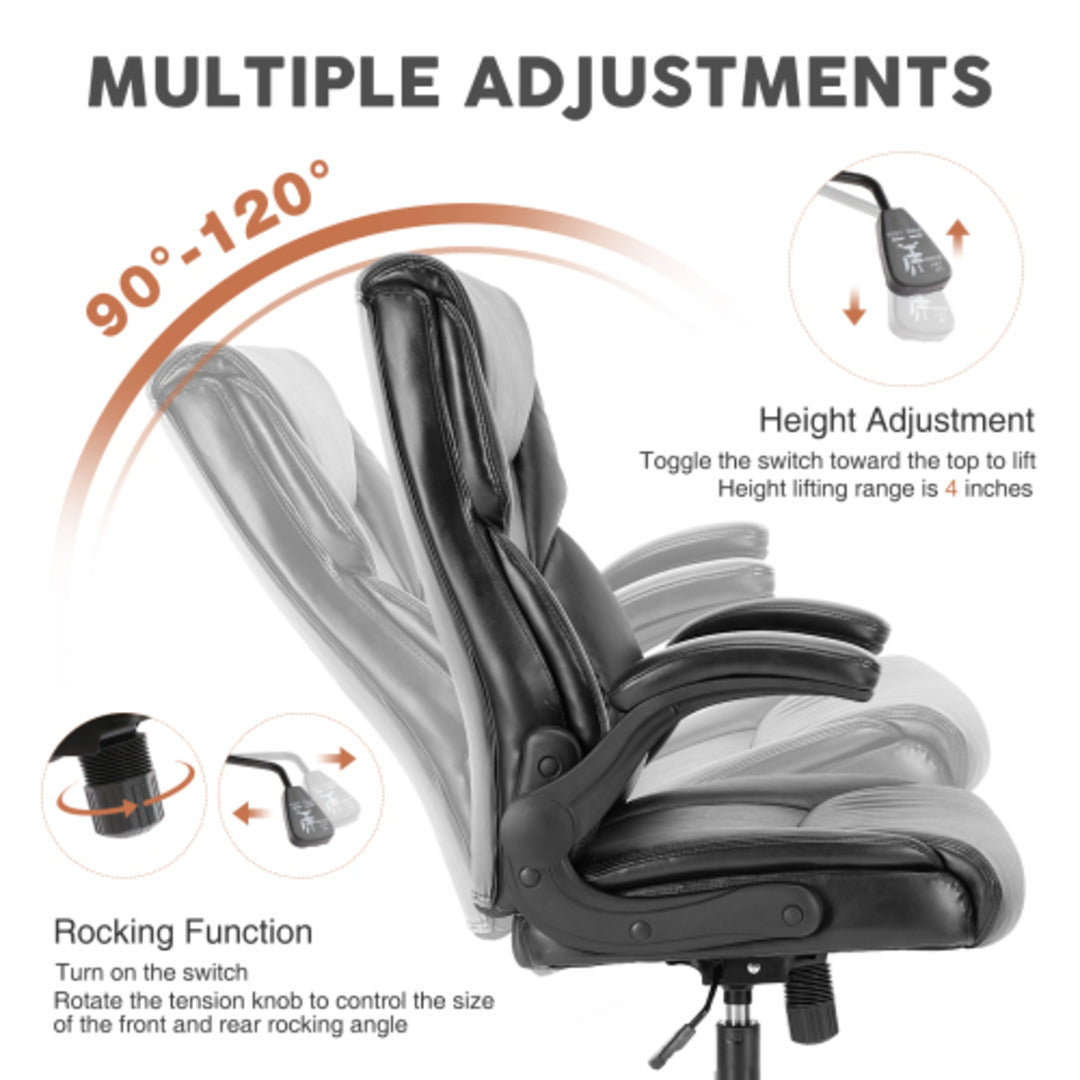 Ergonomic Office Desk Chair in PU Leather