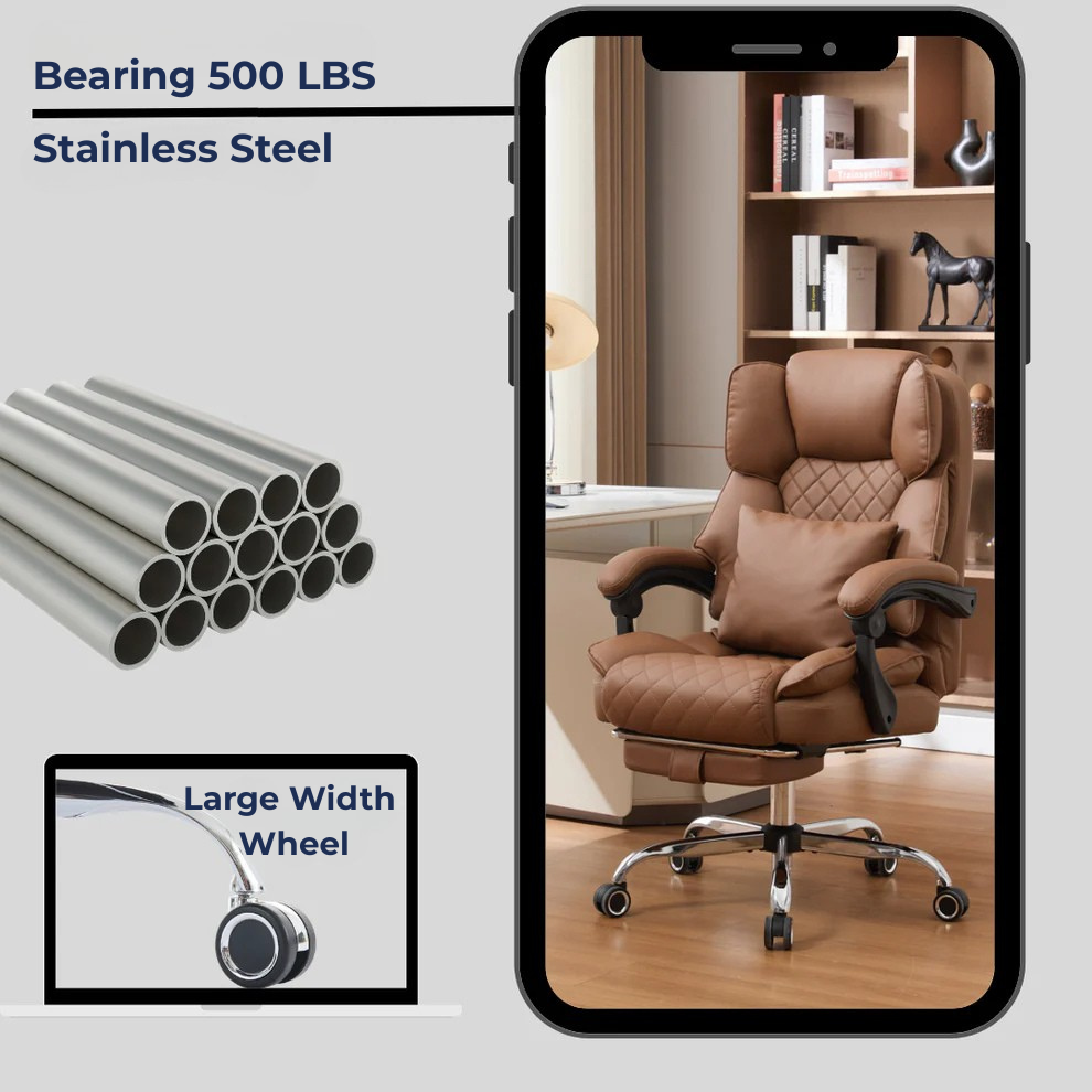 Ergonix Heated & 2-Point Kneading Massage Reclining Office Chair