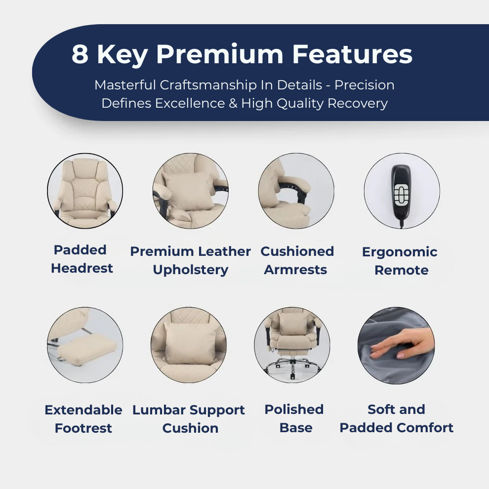 Ergonix Heated & 2-Point Kneading Massage Reclining Office Chair