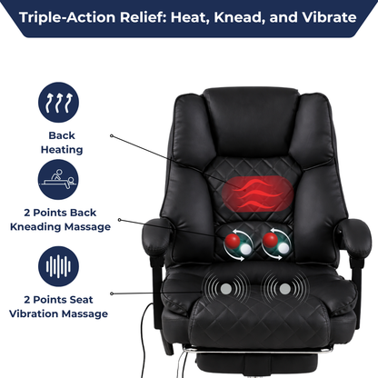 Ergonix Heated & 2-Point Kneading Massage Reclining Office Chair