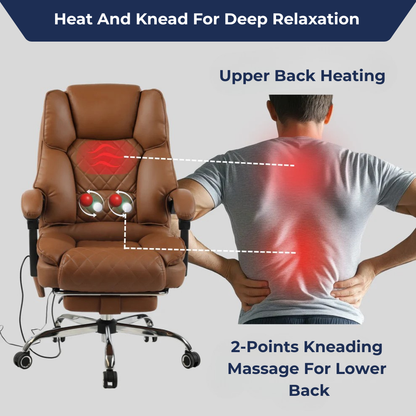 Ergonix Heated & 2-Point Kneading Massage Reclining Office Chair