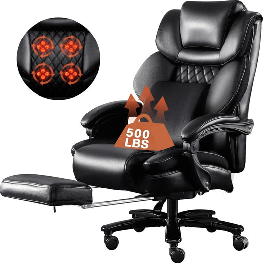 Cello Office Chair with 3D Kneading Rolling Massage with Lumbar Cushion