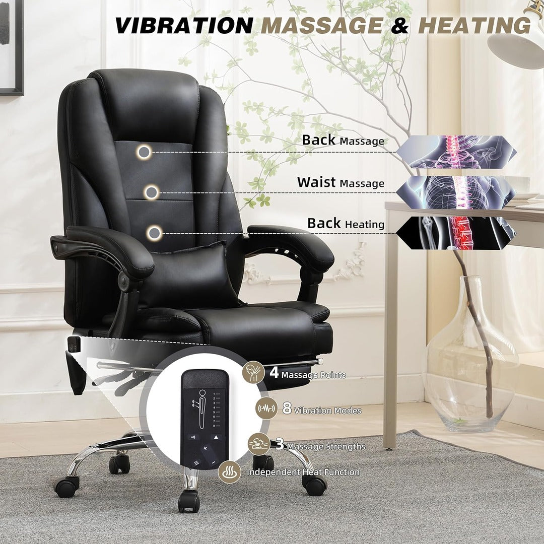 Big and Tall Executive Office Chair with Massage & Heat