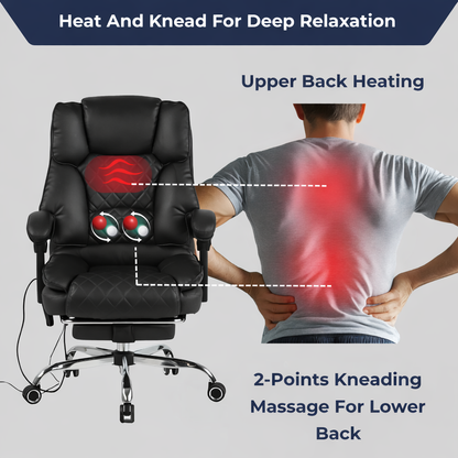 Ergonix Heated & 2-Point Kneading Massage Reclining Office Chair
