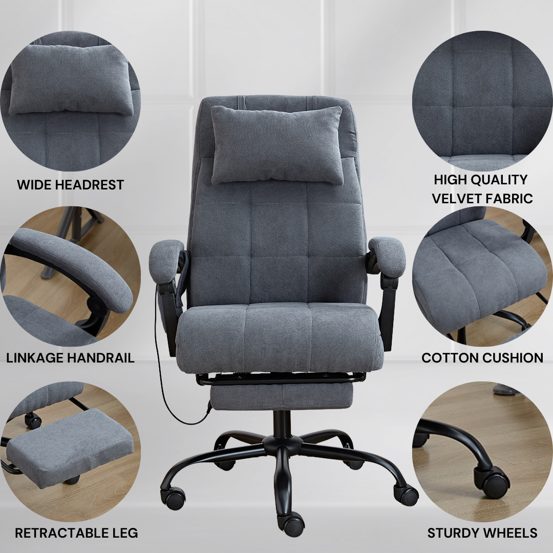 Luxor Heat & Vibrating Massage Office Chair with Reclining Features