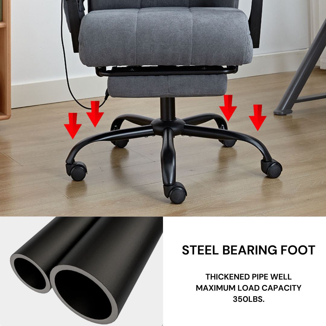 Luxor Heat & Vibrating Massage Office Chair with Reclining Features