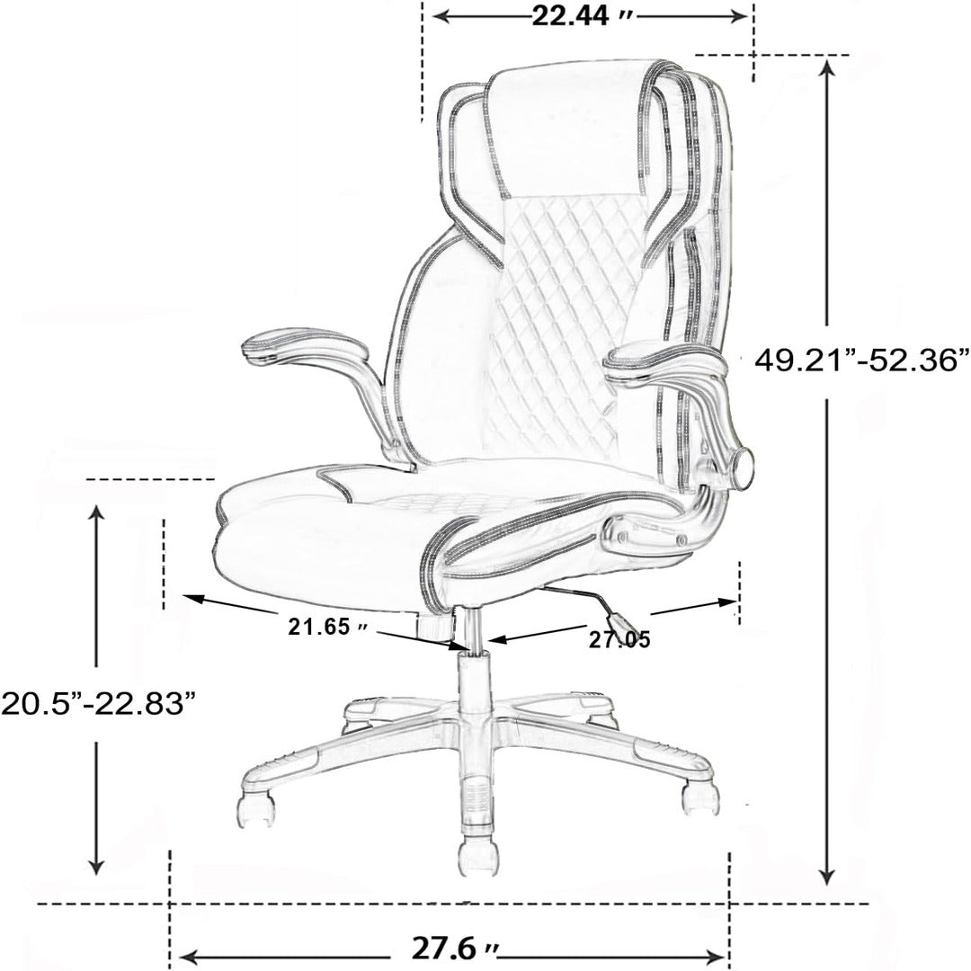 Leather Office Chair with Flip up Arms