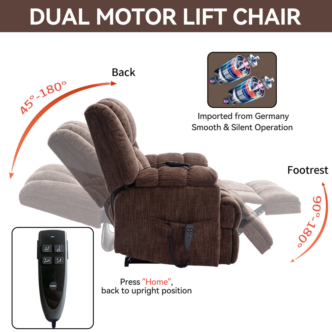 Heavy Duty Dual Motor Electric Power Lift Recliners with Power-Remote