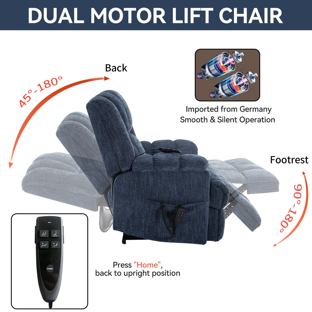 Heavy Duty Dual Motor Electric Power Lift Recliners with Power-Remote