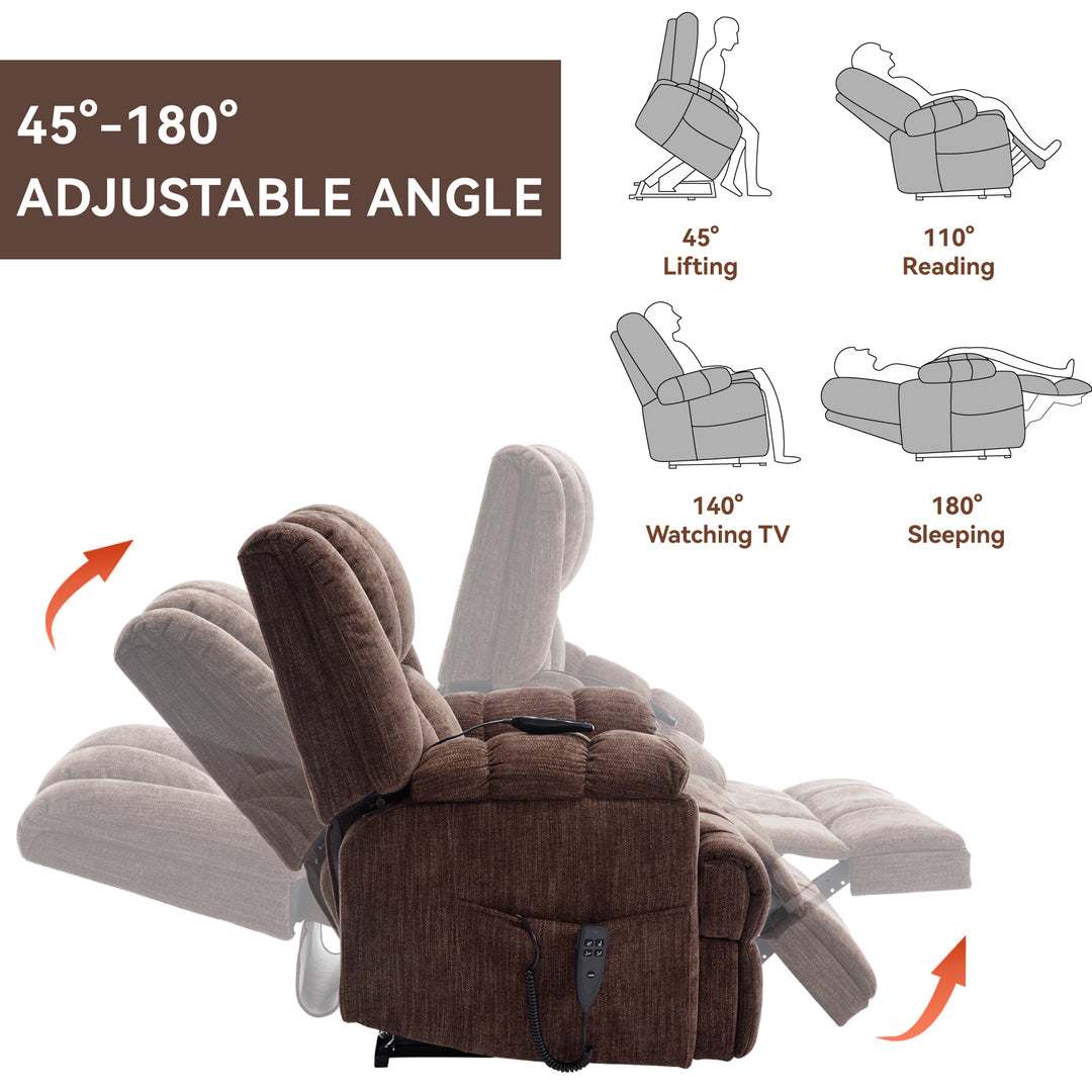 Heavy Duty Dual Motor Electric Power Lift Recliners with Power-Remote