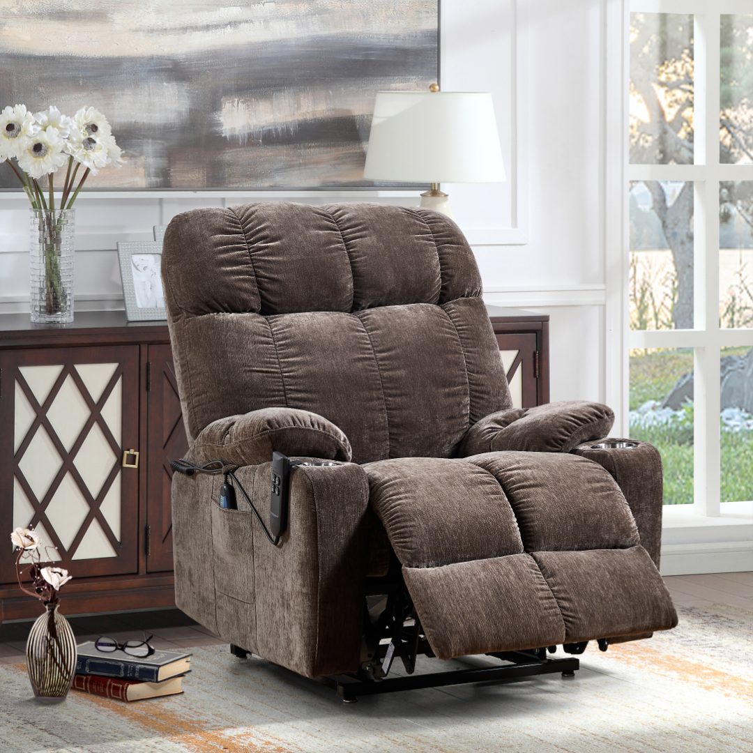 Power Lift Recliner Chair for Elderly Infinite Position with Heat and Massage