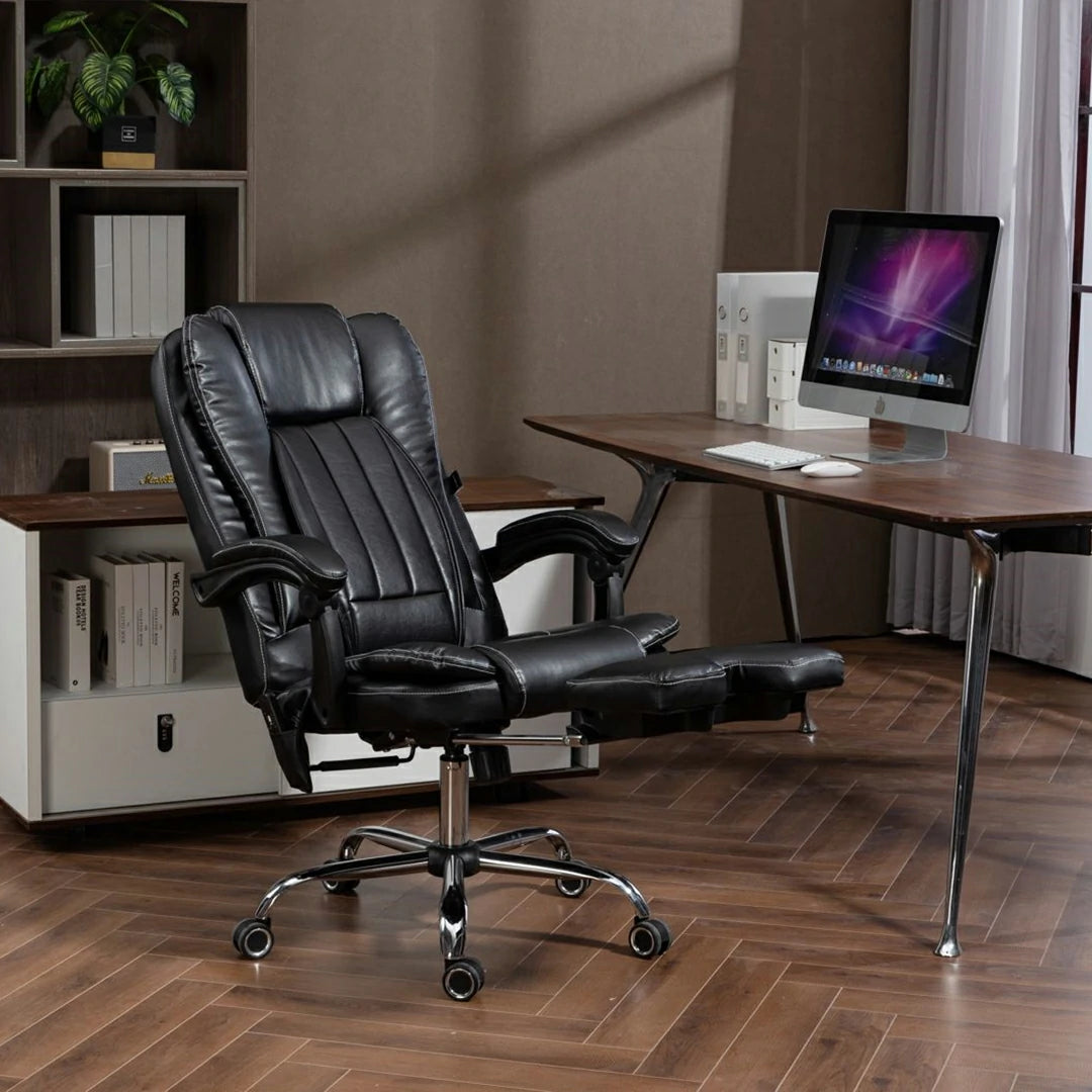 Ergosky Office Chair with computer view and tilt position and pedestal