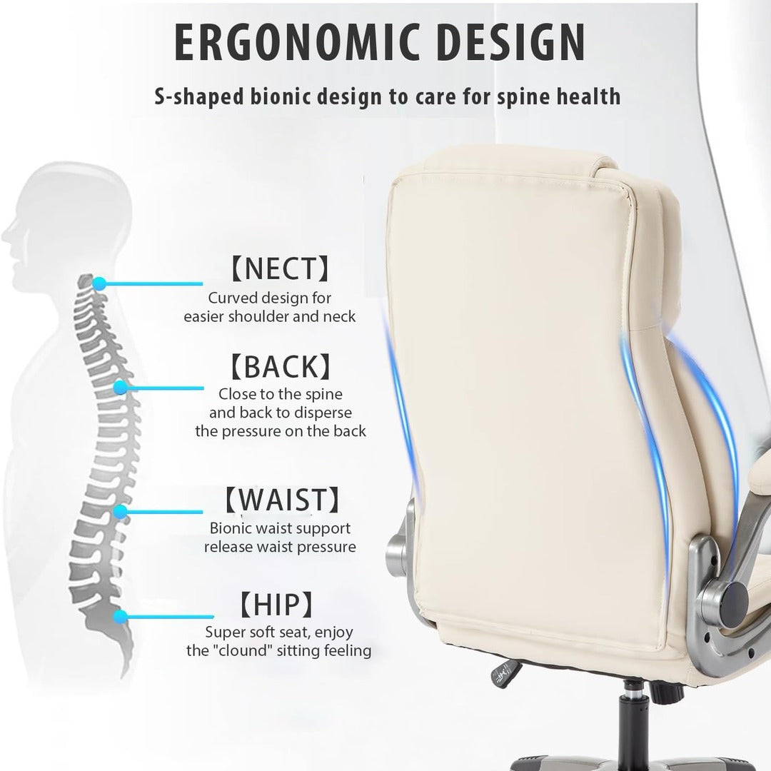 Leather Office Chair with Flip up Arms