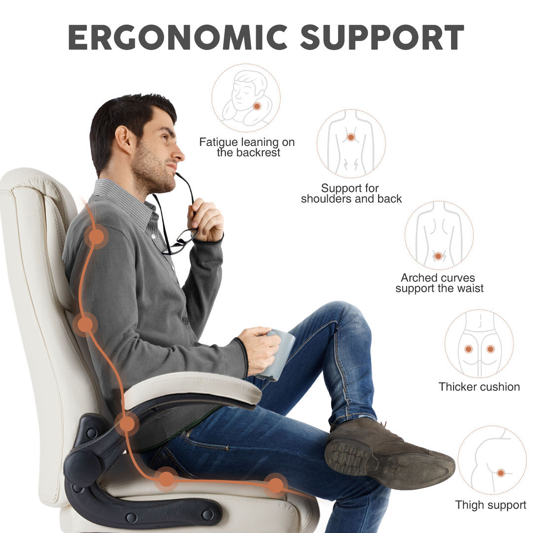 Ergonomic Office Desk Chair in PU Leather