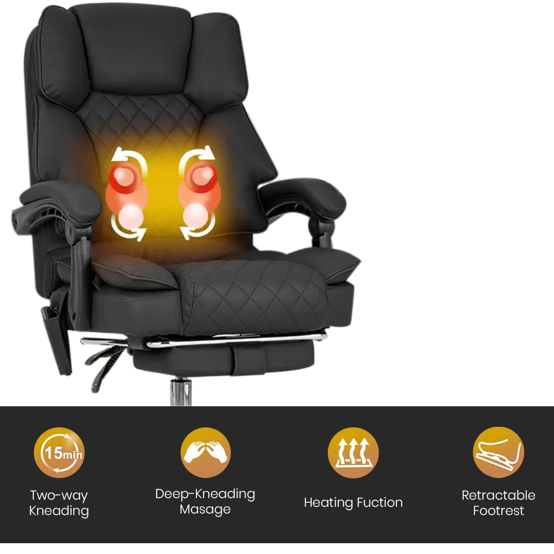 Ergonix Office Chair with Heat, Kneading Massage and Reclining Features