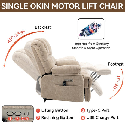 Power Lift Recliner with 8-Points Heat & Massage Function