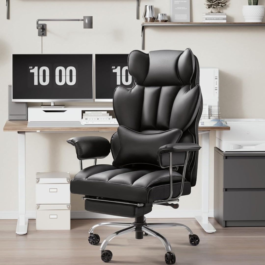 Executive High Back Office Chair with Adjustable Padded Armrest