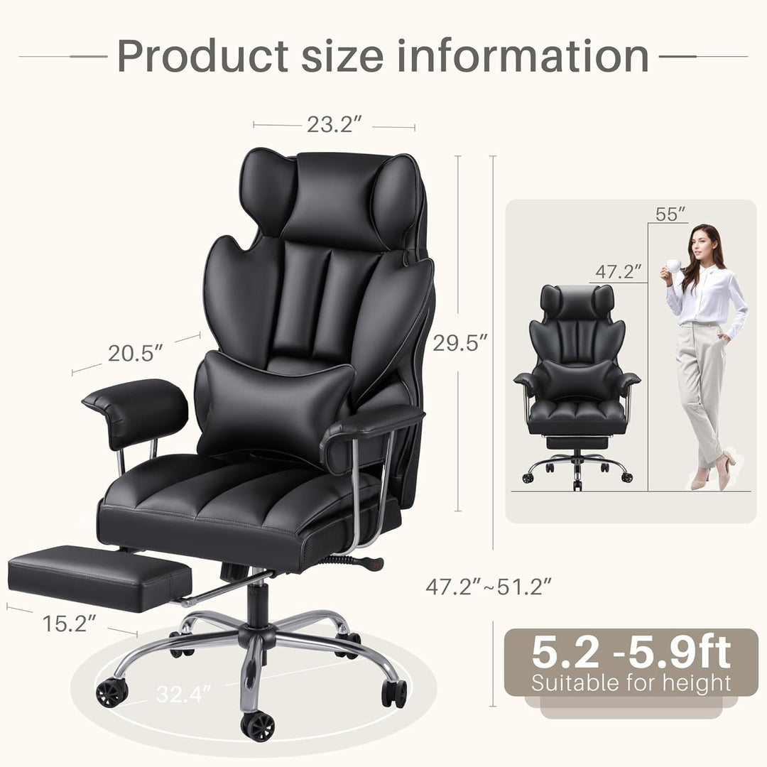 Executive High Back Office Chair with Adjustable Padded Armrest