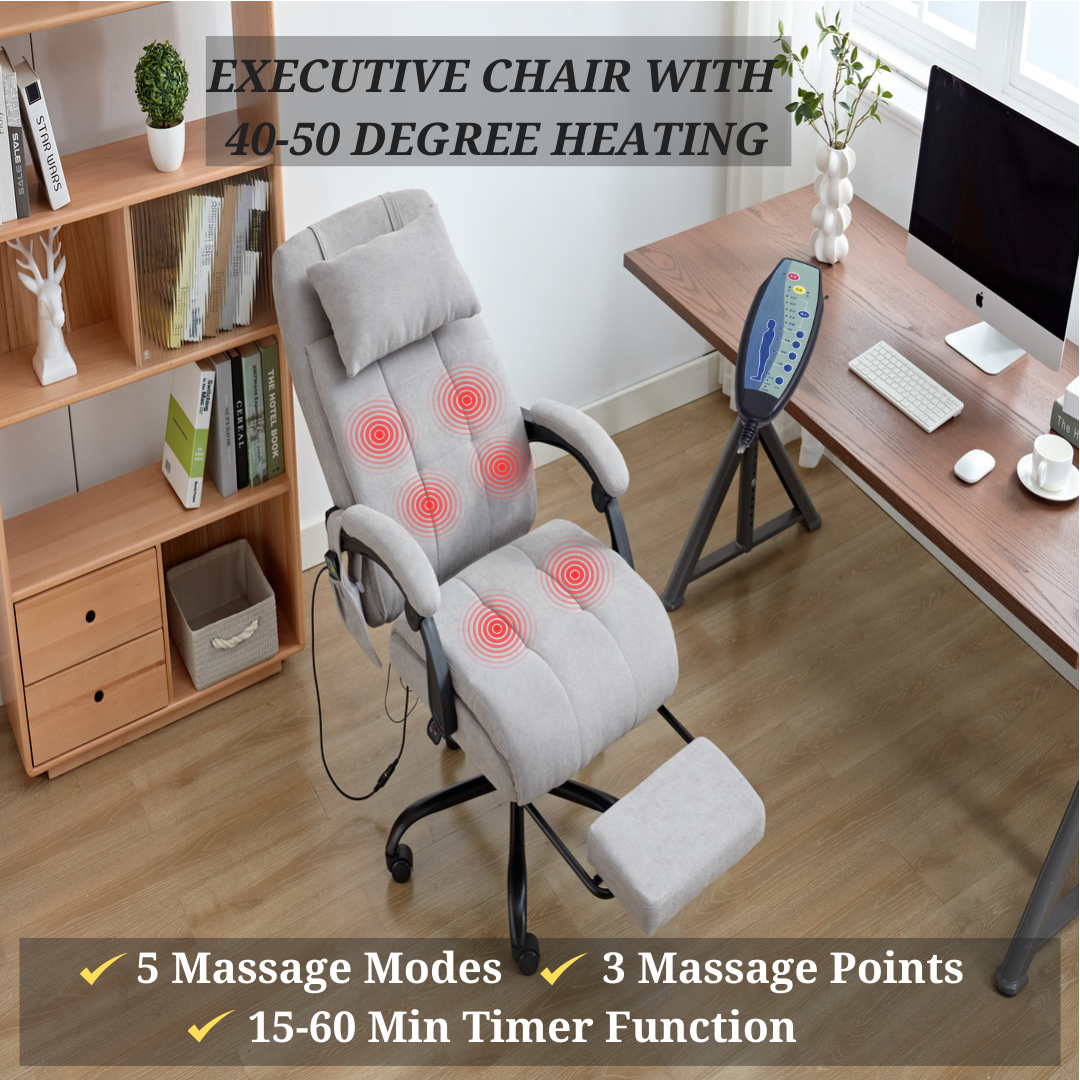 Luxor Heat & Vibrating Massage Office Chair with Reclining Features