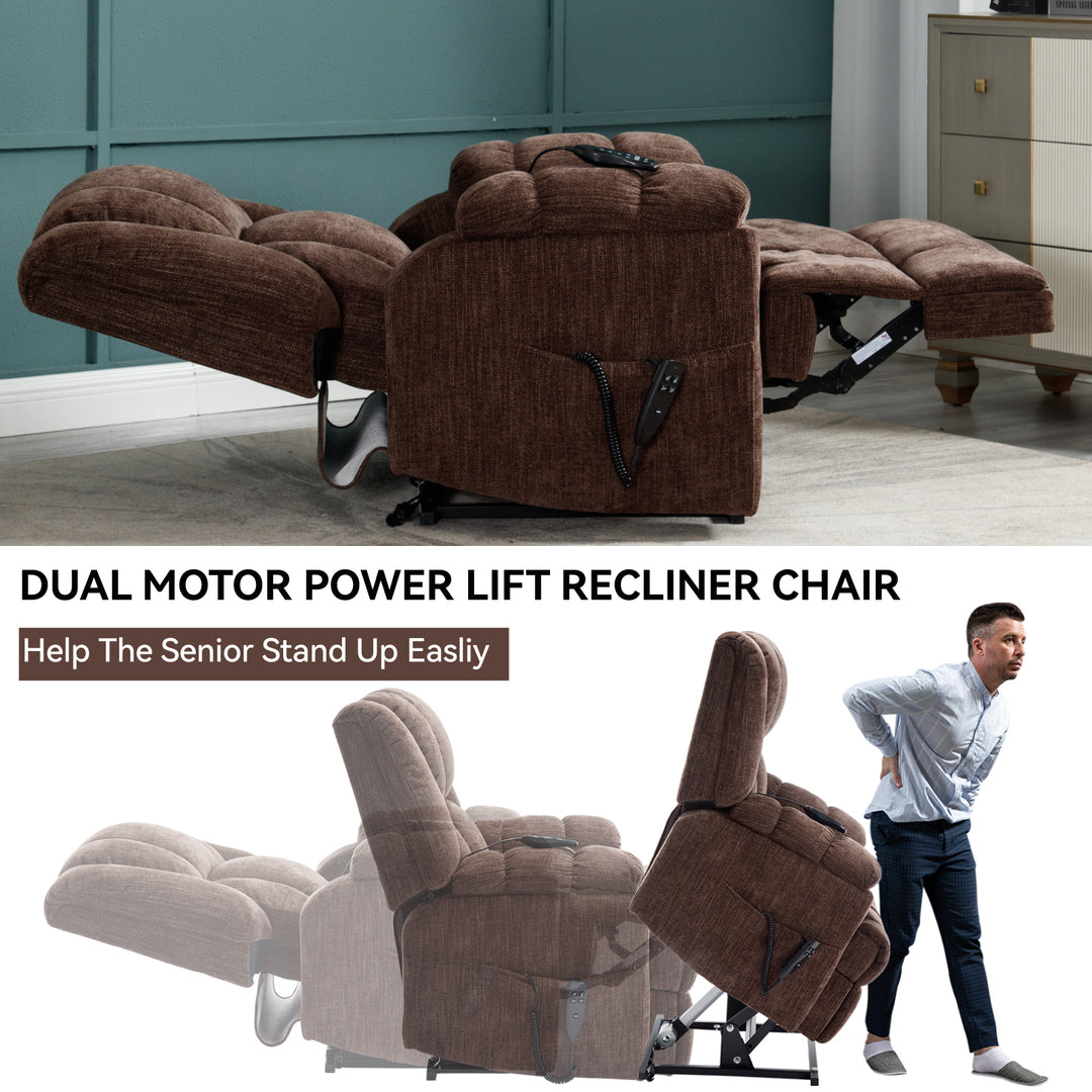Heavy Duty Dual Motor Electric Power Lift Recliners with Power-Remote