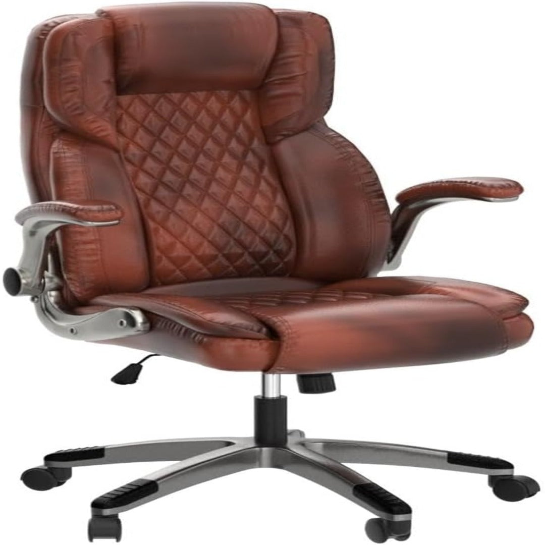 Leather Office Chair with Flip up Arms