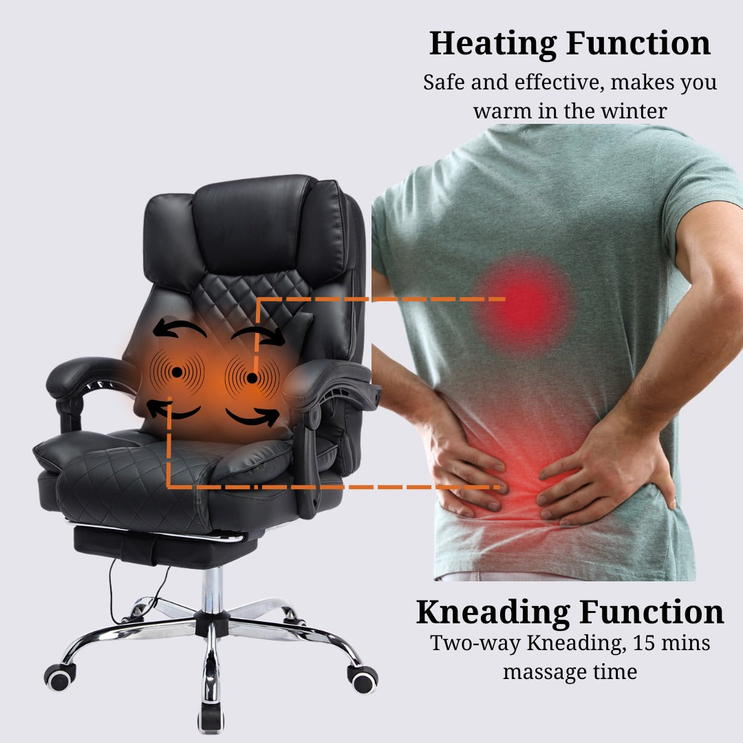 Ergonix Office Chair with Heat, Kneading Massage and Reclining Features