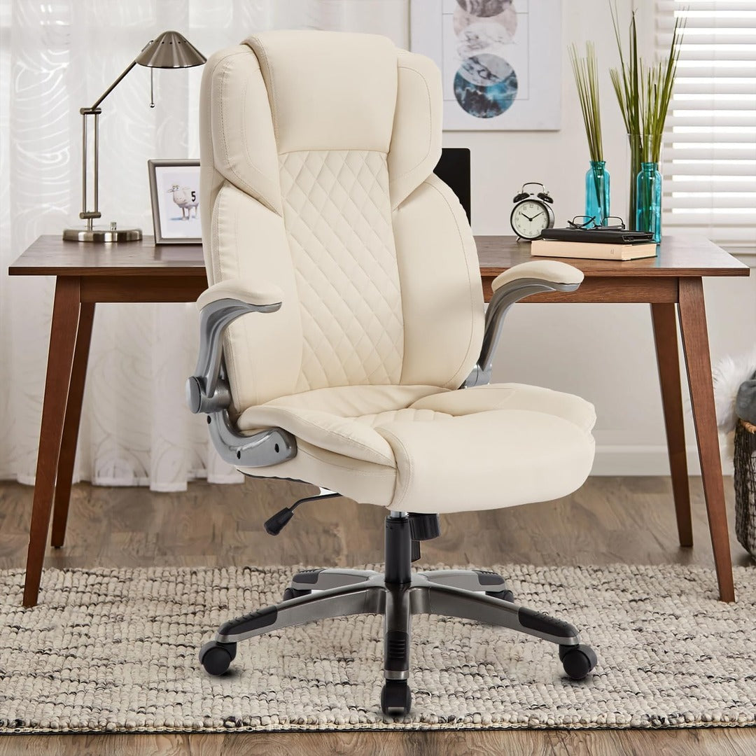 Leather Office Chair with Flip up Arms