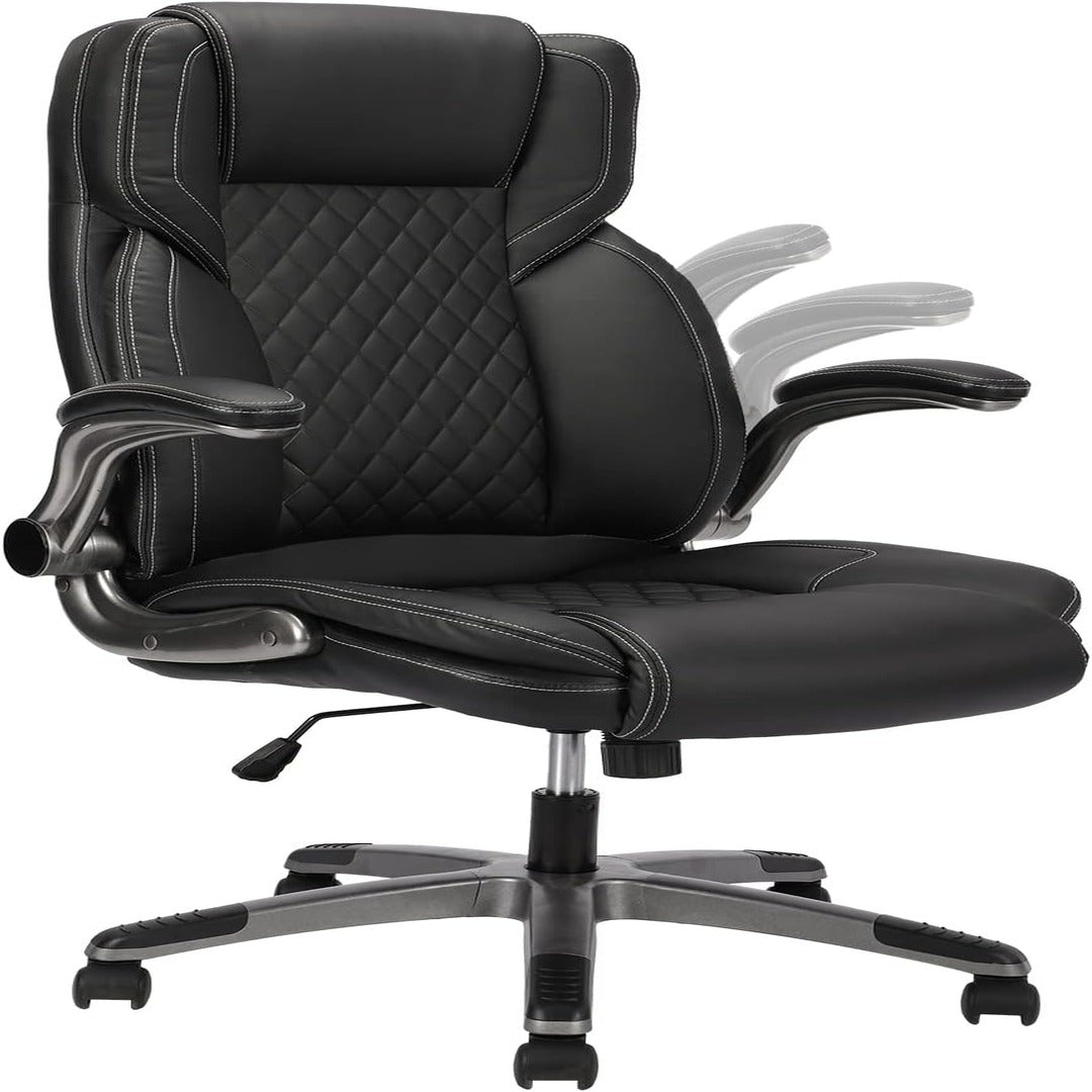 Leather Office Chair with Flip up Arms