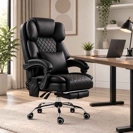 Ergonix Heated & 2-Point Kneading Massage Office Chair