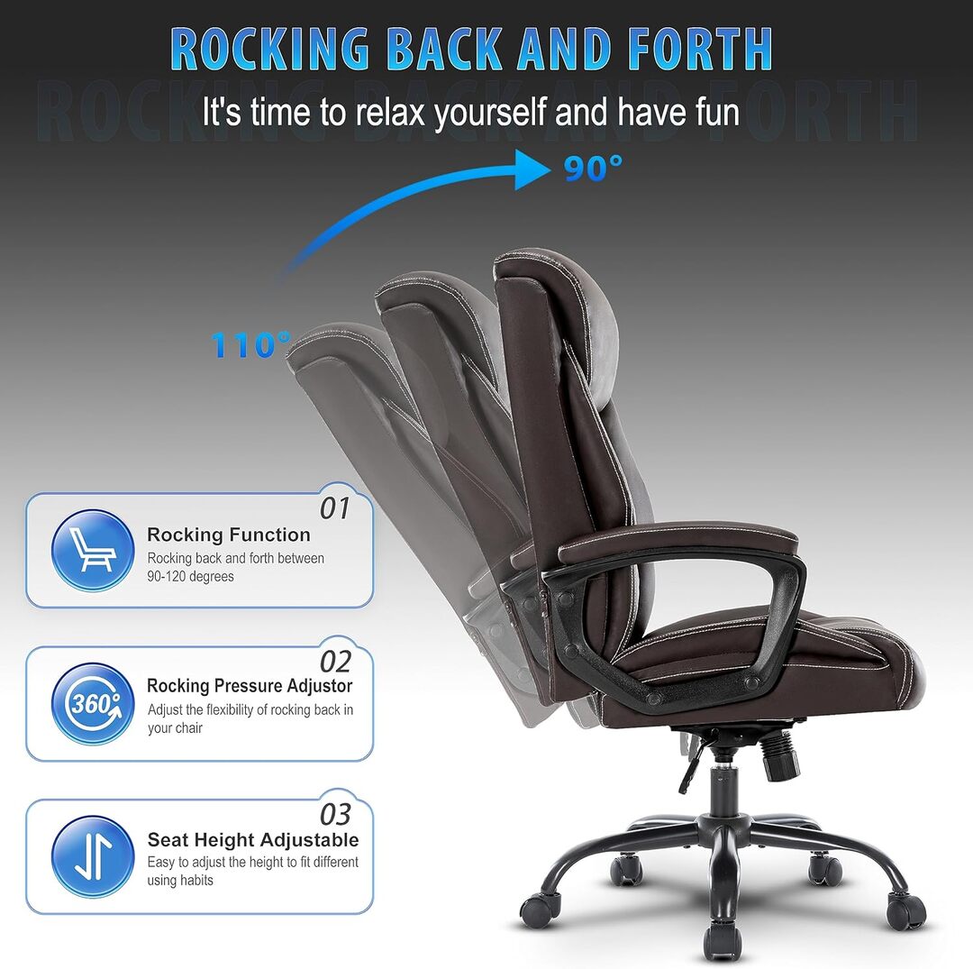 Executive Ergonomic Office Chair with Fixed Armrests