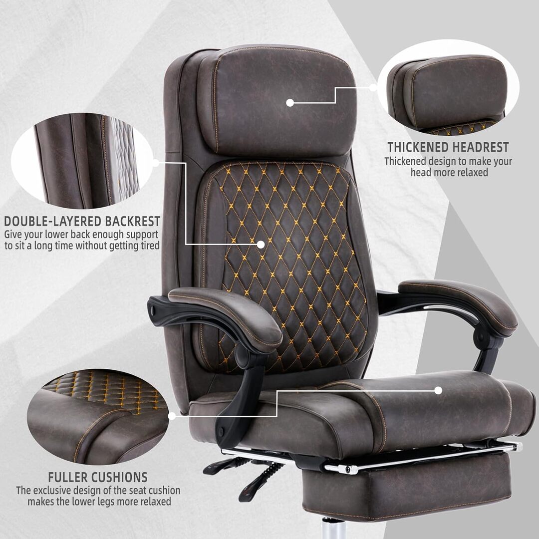 Office Chair Big and Tall Office Chair Executive Office Chair with Footrest Ergonomic Office