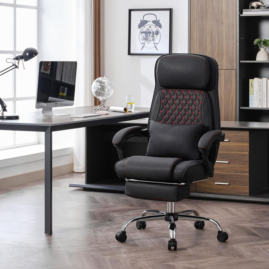 thumbnail image 2 of Computer Chair Big & Tall Gaming Chair With Footrest - 400lb Capacity Massage Office Chair Gaming Chair With Footrest And Massage 2 of 10