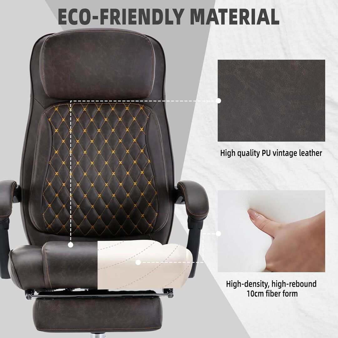 Office Chair Big and Tall Office Chair Executive Office Chair with Footrest Ergonomic Office