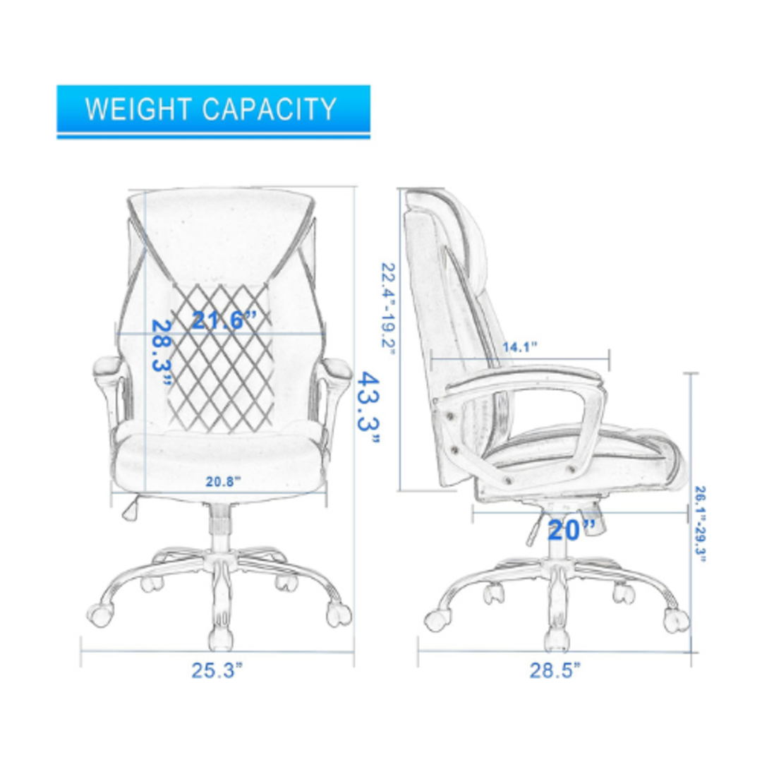 Executive Ergonomic Office Chair with Fixed Armrests