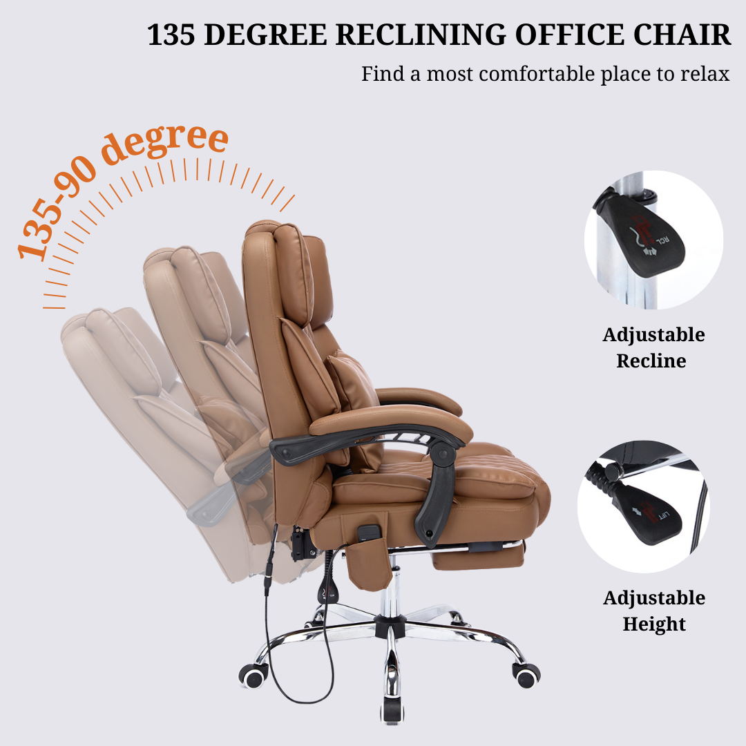 Ergonix Office Chair with Heat, Kneading Massage and Reclining Features