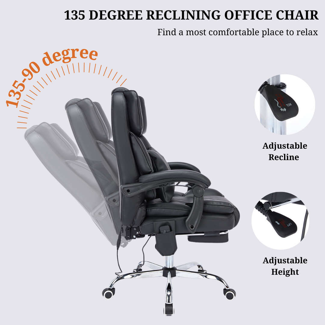 Ergonix Office Chair with Heat, Kneading Massage and Reclining Features