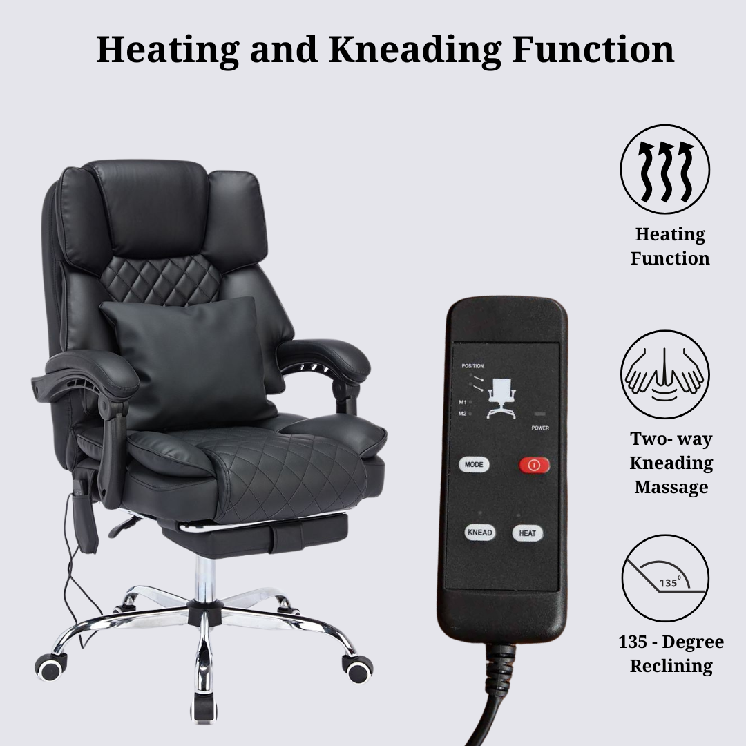 Ergonix Office Chair with Heat, Kneading Massage and Reclining Features