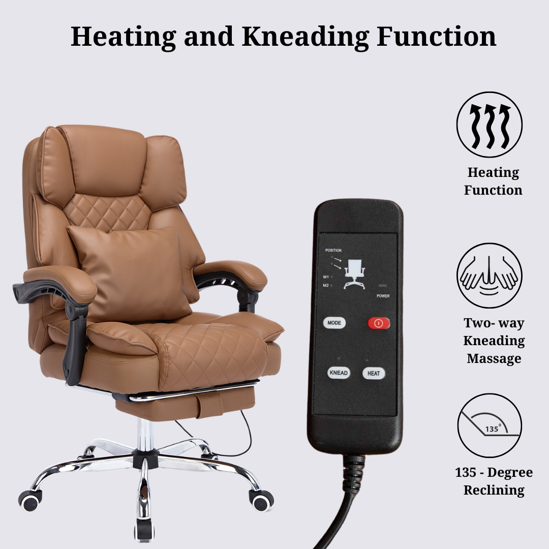 Ergonix Office Chair with Heat, Kneading Massage and Reclining Features
