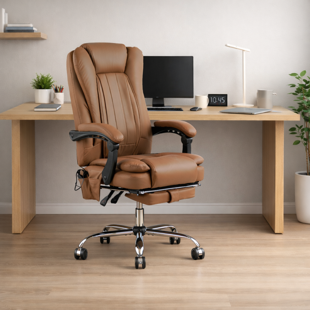 Orbis Heated & 4-Point Kneading Massage Reclining Office Chair