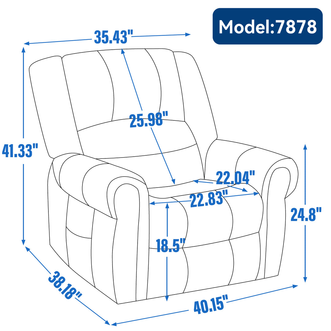 Power Lift Recliner Chair with 8 Point Vibration Massage and Lumbar Heating Ergo Sky