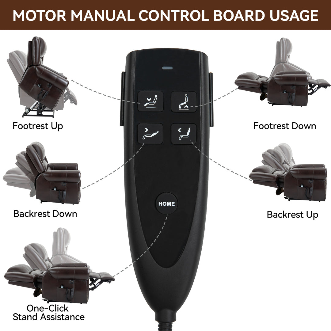 Dual Motor Leather Fabric Power Lift Recliner Chair with Heat and Massage Functions