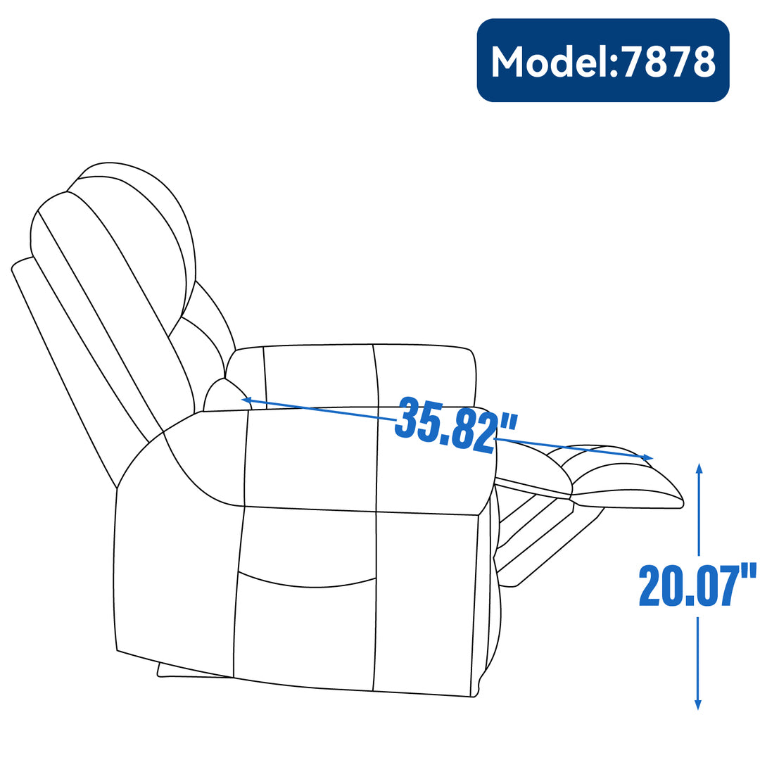 Dual Motor Leather Fabric Power Lift Recliner Chair with Heat and Massage Functions