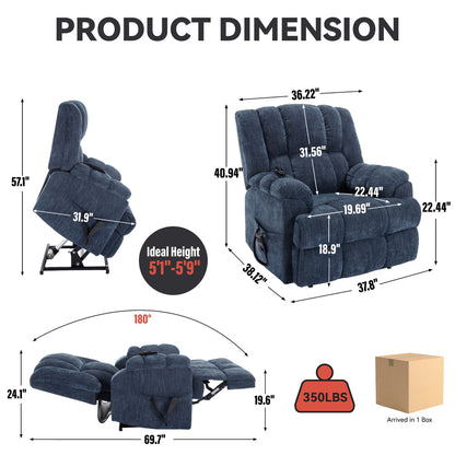 Heavy Duty Dual Motor Electric Power Lift Recliners with Power-Remote