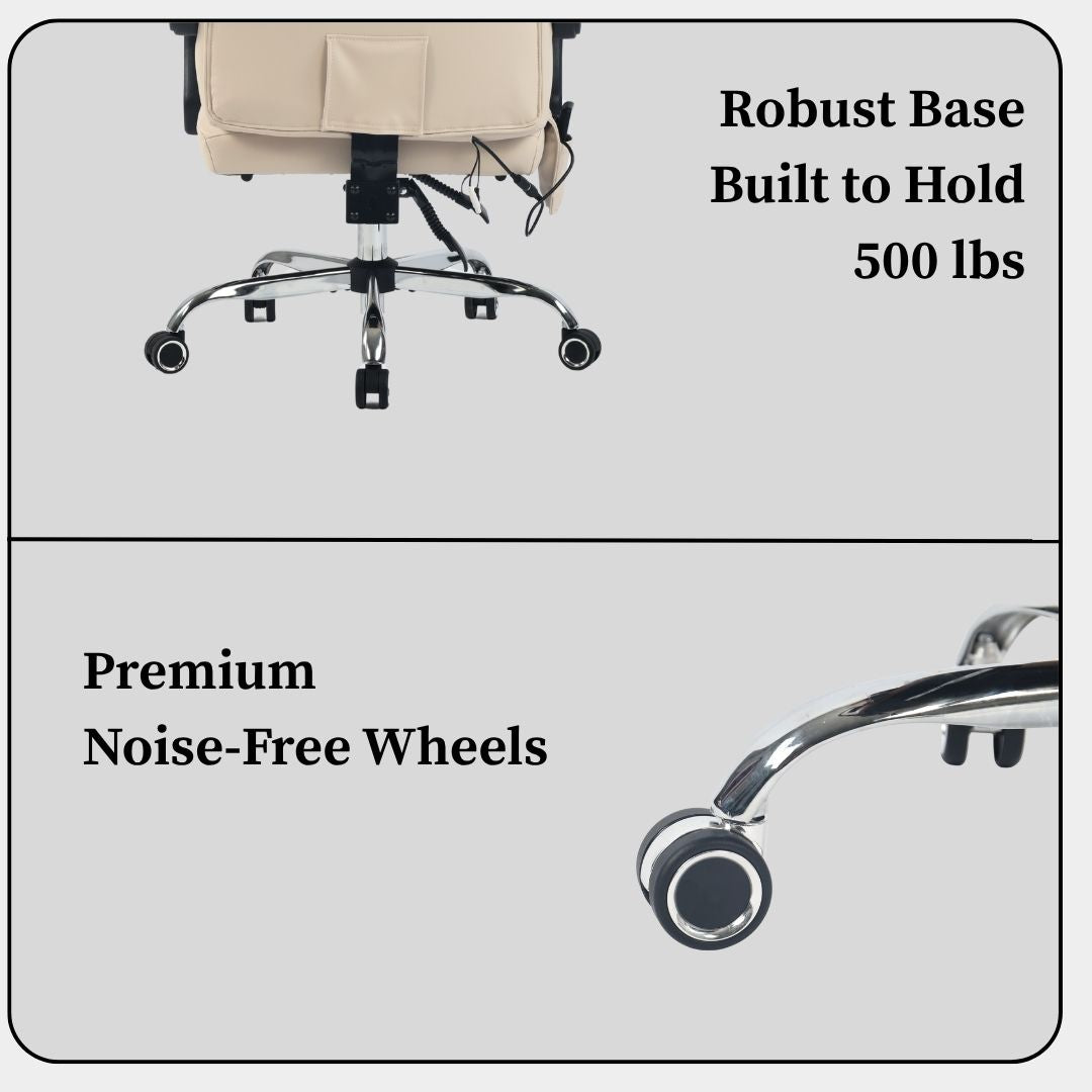 Ergonix Heated & 2-Point Kneading Massage Reclining Office Chair