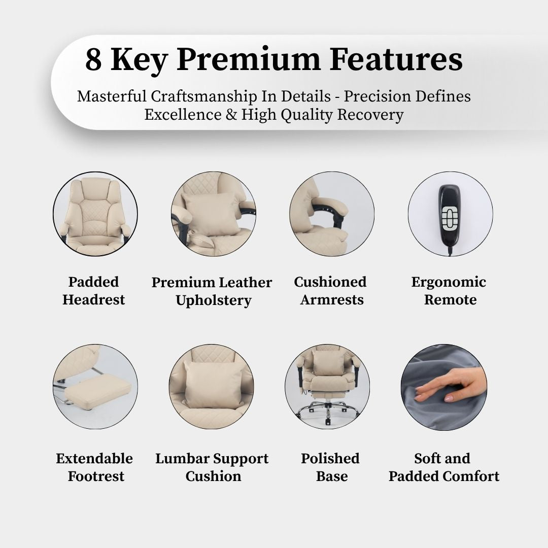 Ergonix Heated & 2-Point Kneading Massage Reclining Office Chair