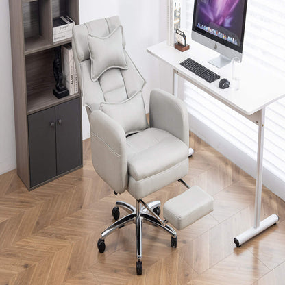 High Back Tall Executive Office Chair With Footrest and Recliner