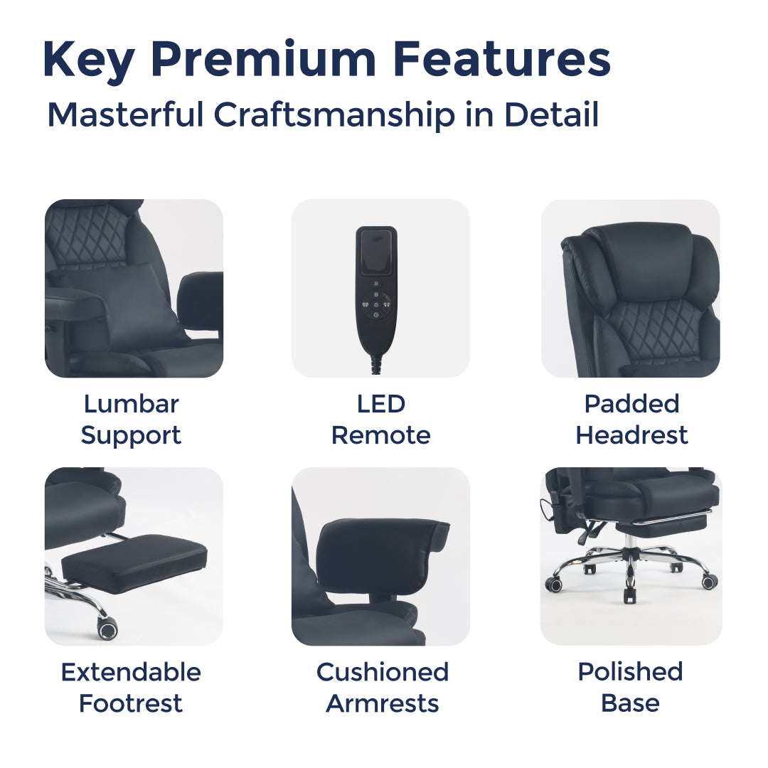 Prestige Heated & 4-Point Kneading Chair | Adjustable Armrest