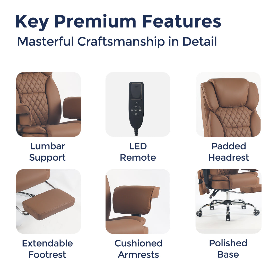 Prestige Heated & 4-Point Kneading Chair | Adjustable Armrest