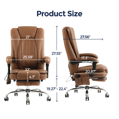 Orbis Heated & 4-Point Kneading Massage Reclining Office Chair